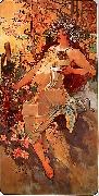 Alfons Mucha Autumn oil painting reproduction